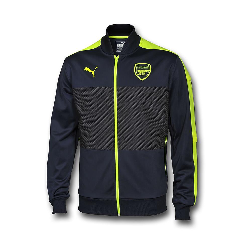 2016/2017 PUMA ARSENAL THIRD STADIUM JACKET - BLÅ/NEON GUL