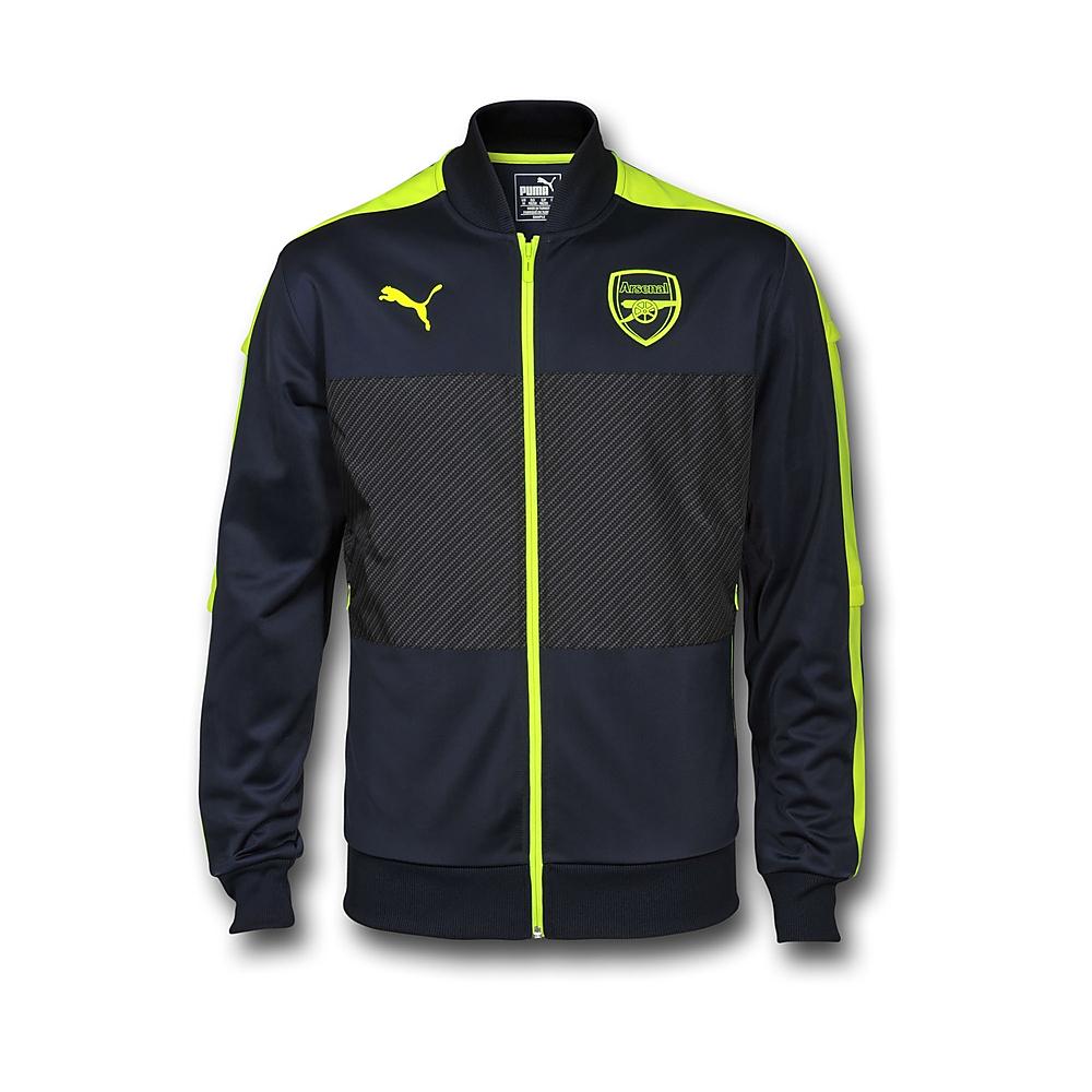 2016/2017 PUMA ARSENAL THIRD STADIUM JACKET - BLÅ/NEON JUNIORGUL - 2