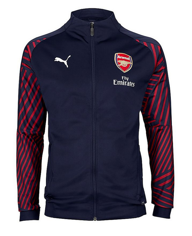 2018/2019 ARSENAL STADIUM JACKET - BLÅ