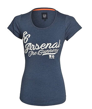 ARSENAL SCRIPT PRINT DENIM MARL T-SHIRT - DAM