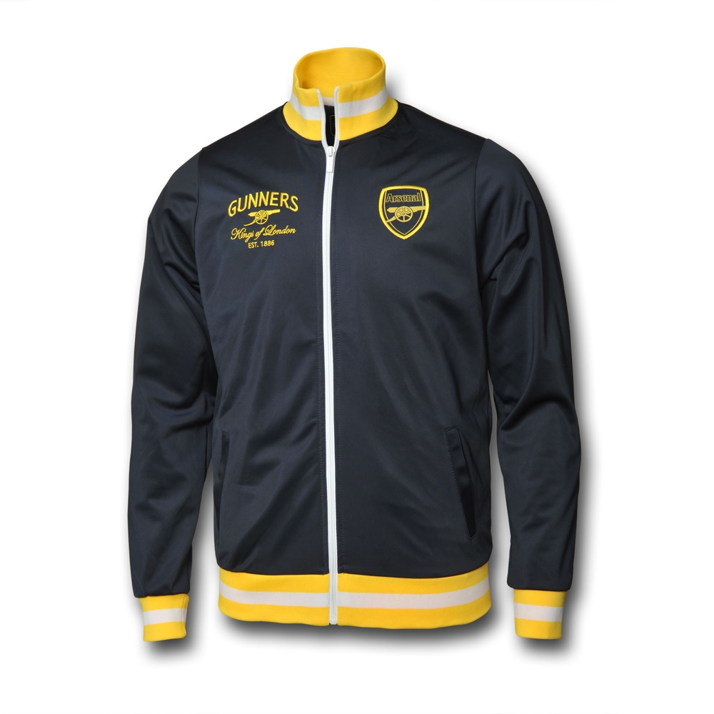 ZIP THRU RETRO TRACK TOP - BLÅ-GUL