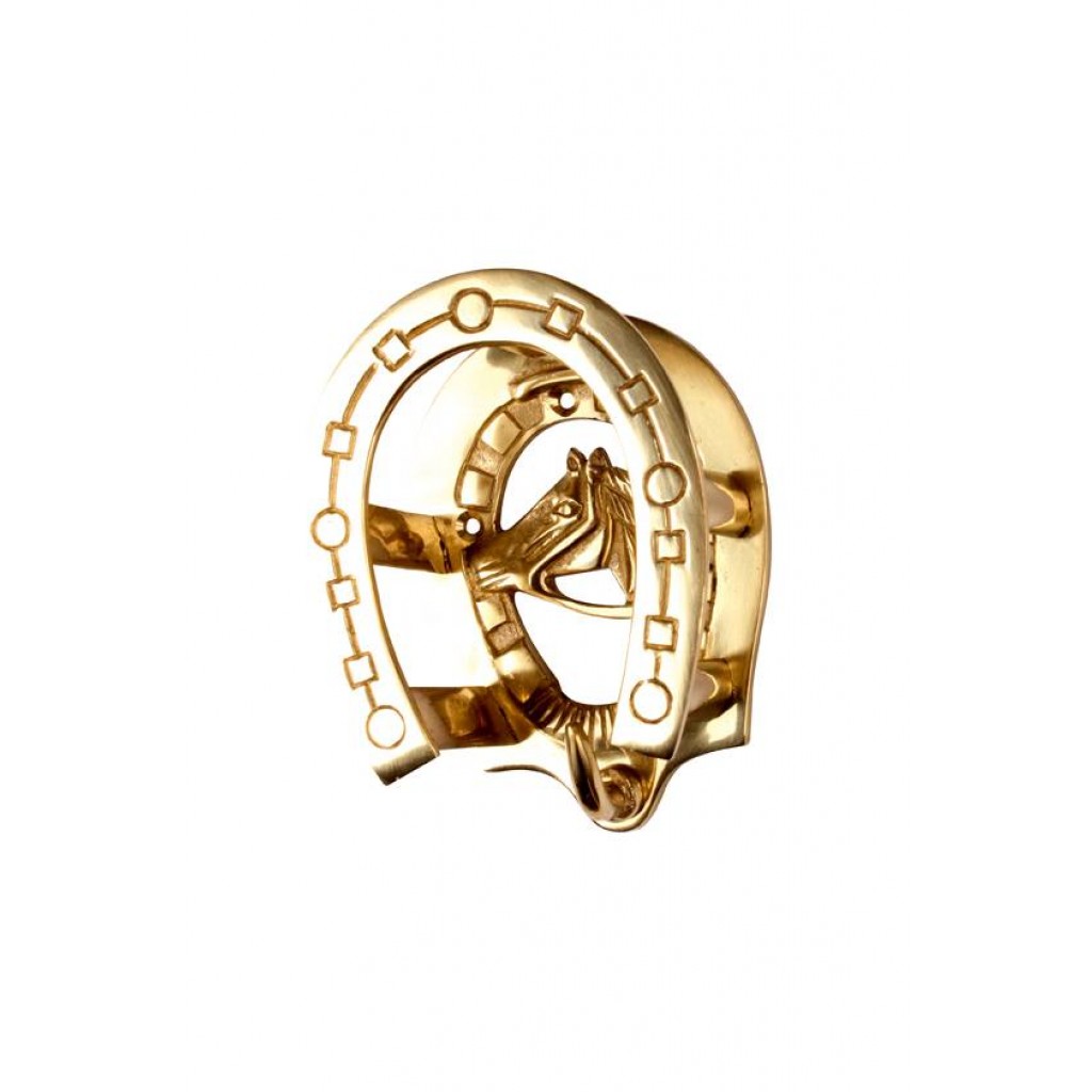 7011. Horseshoe Bridle Hook Deluxe brass