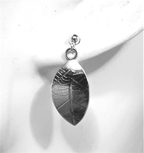 Silverearrings leaf - 2