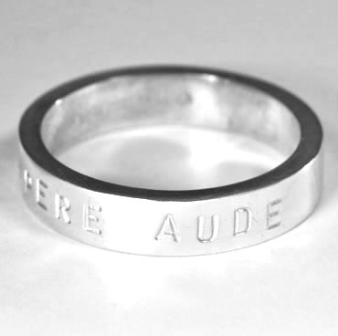Silver ring with text - 2