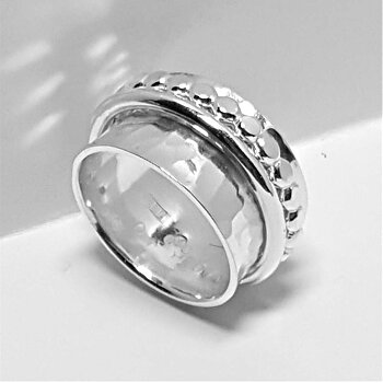 Spinner ring with ball wire, silver 925