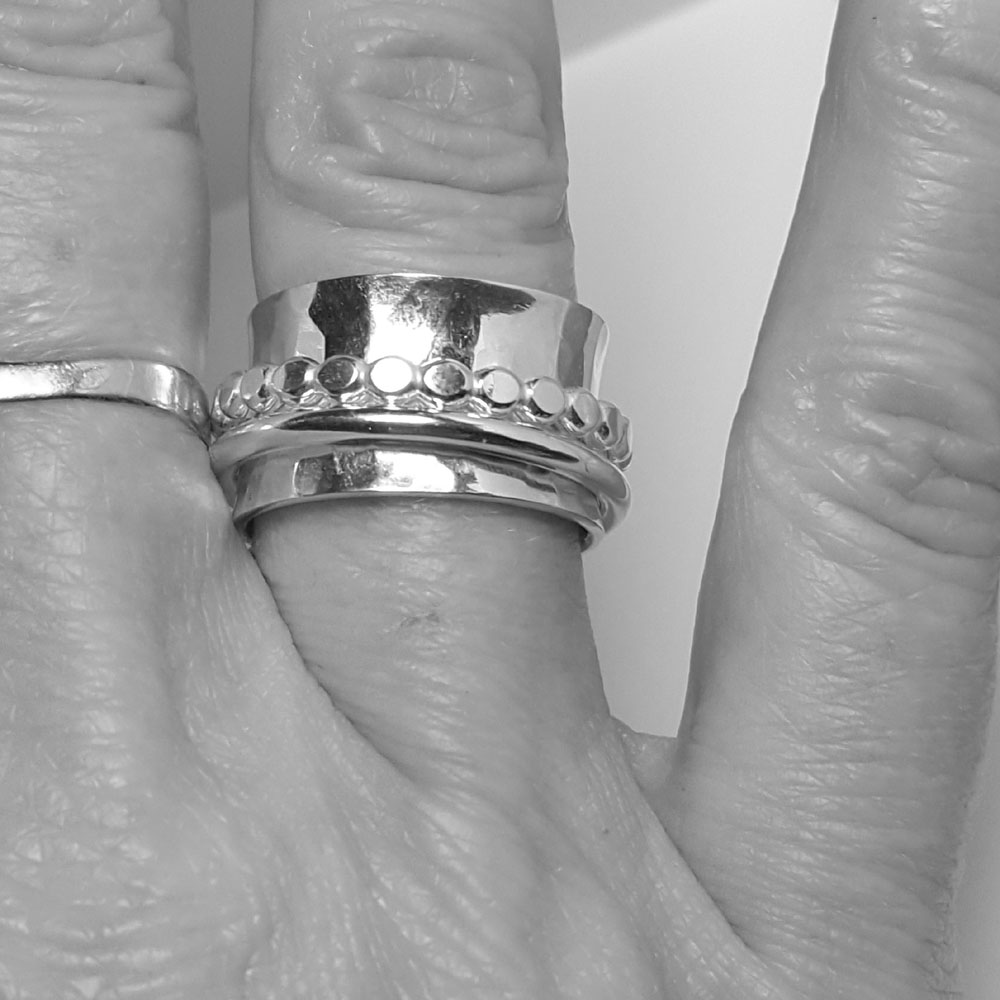 Spinner ring with ball wire, silver 925 - 2