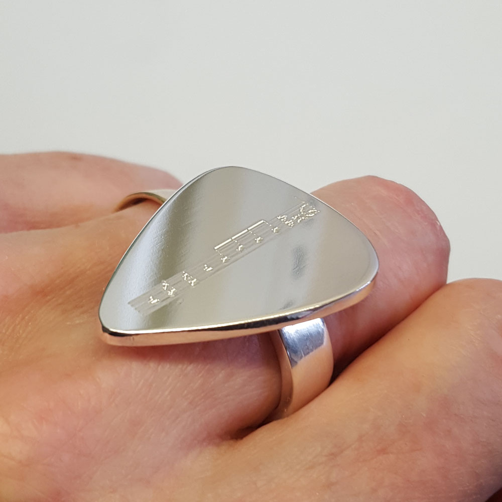 Open silverring with plectrum