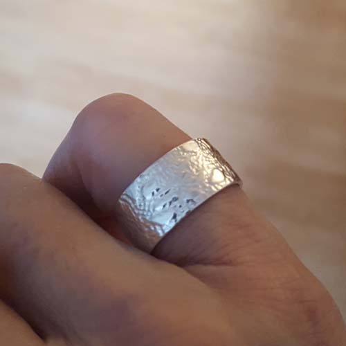 Silverring with lace pattern - 2