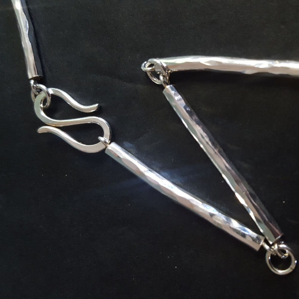Silver rod necklace - 3
