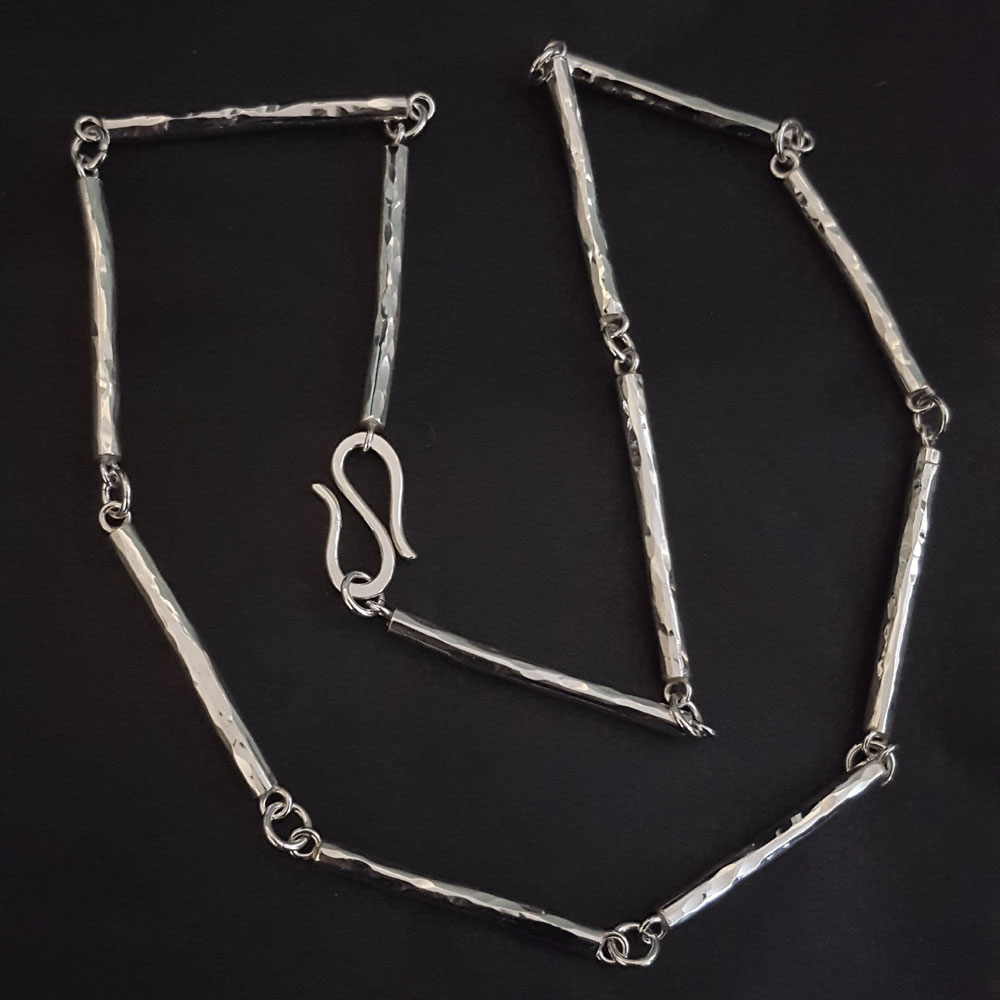 Silver rod necklace - 2