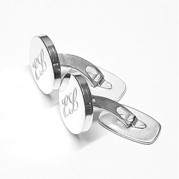 Silver cuff links with monogram