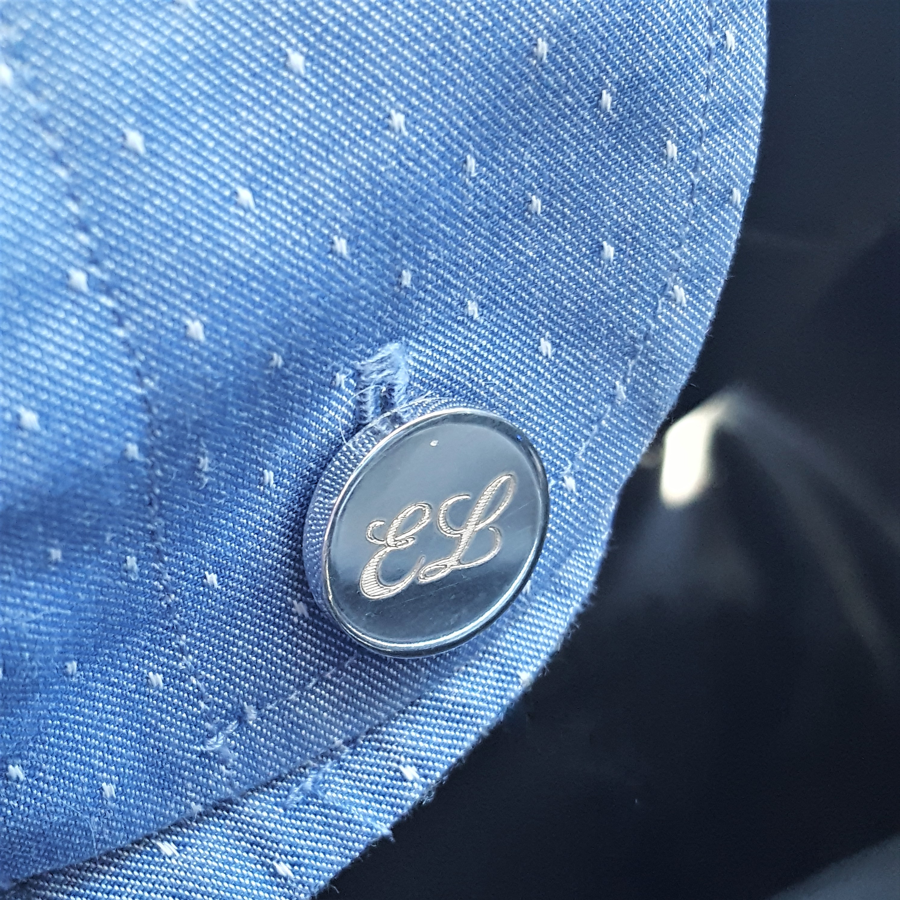 Silver cuff links with monogram - 2