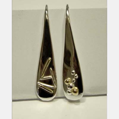 Earrings silver and gold