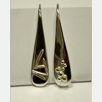 Earrings silver and gold
