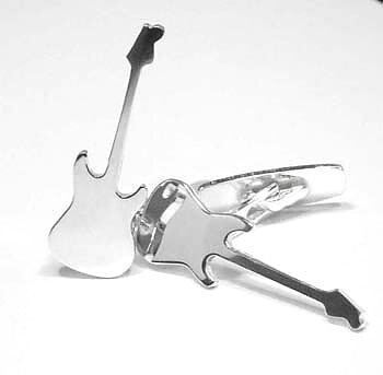Silver cufflinks guitar