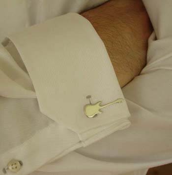 Silver cufflinks guitar - 2