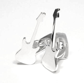 Silver cufflinks guitar - 3