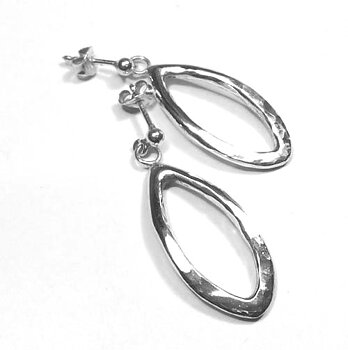 hammered silver earrings