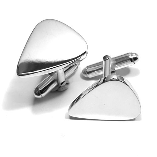 Silver cufflinks "plectrum"