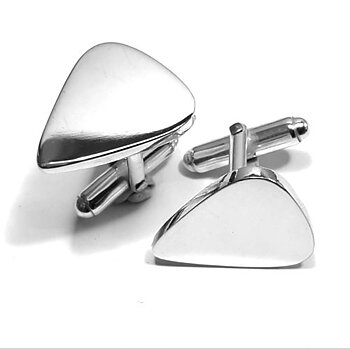 Manschettknappar i silver plektrum