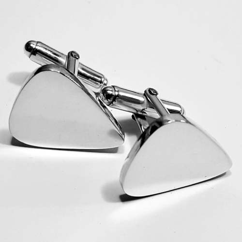 Silver cufflinks "plectrum" - 2