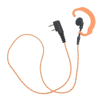 Earhanger/C-shell with fabric wire for Icom 2-pin connector