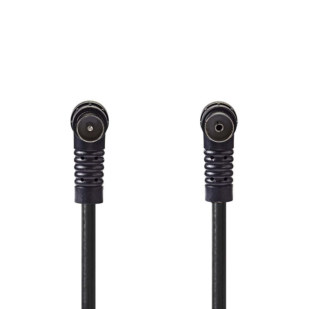 Antenna cable IEC Female/Male, 3m, angled, black