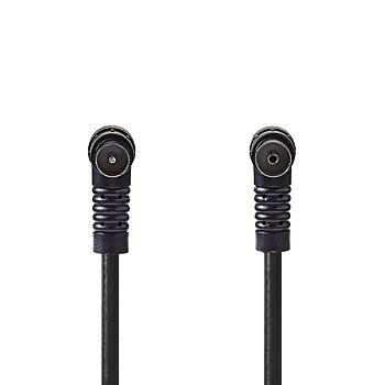 Antenna cable IEC Female/Male, 3m, angled, black