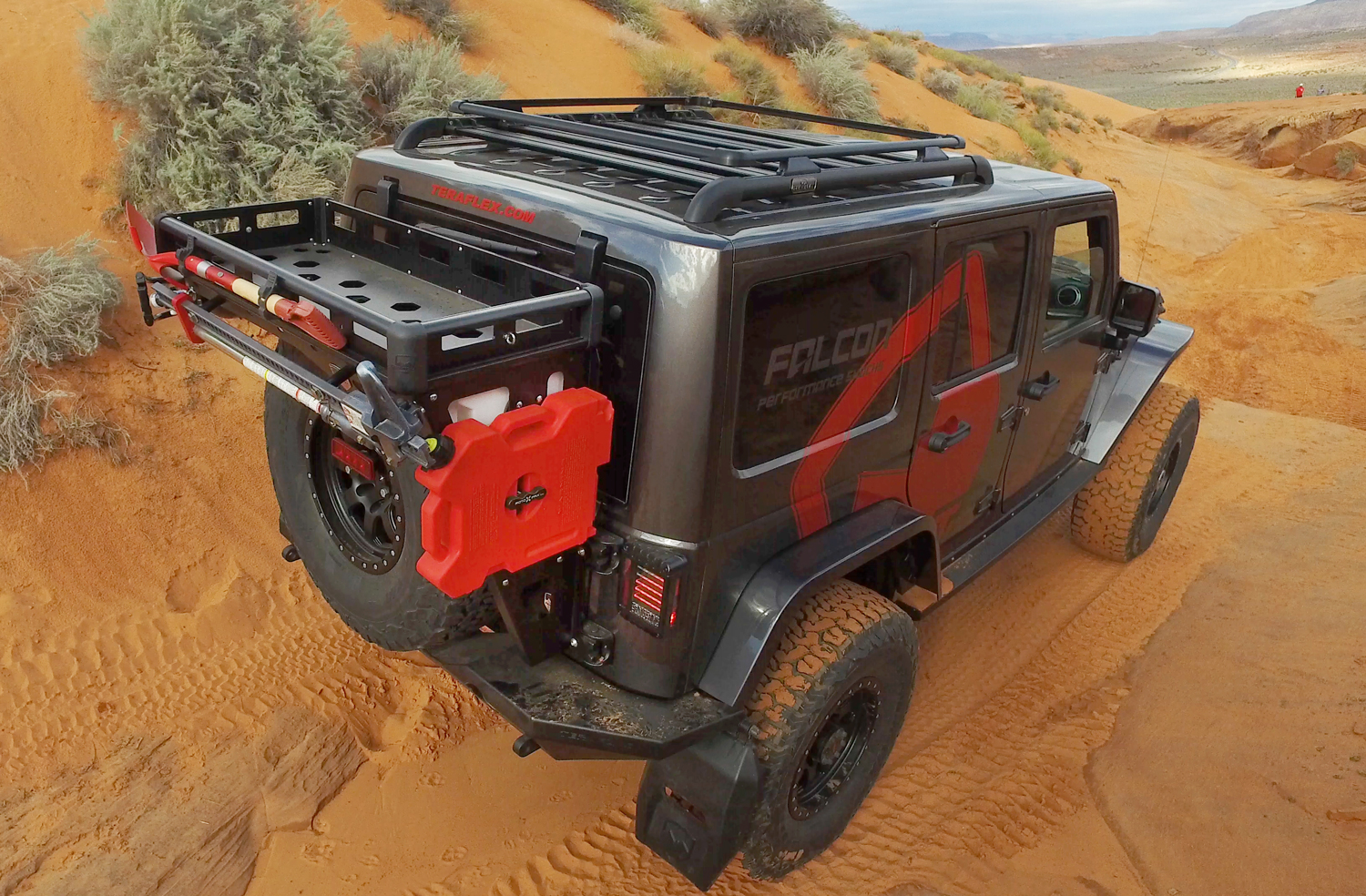 Teraflex Alta Cargo Rack Black Rails - Jeep JK & JKU - 2
