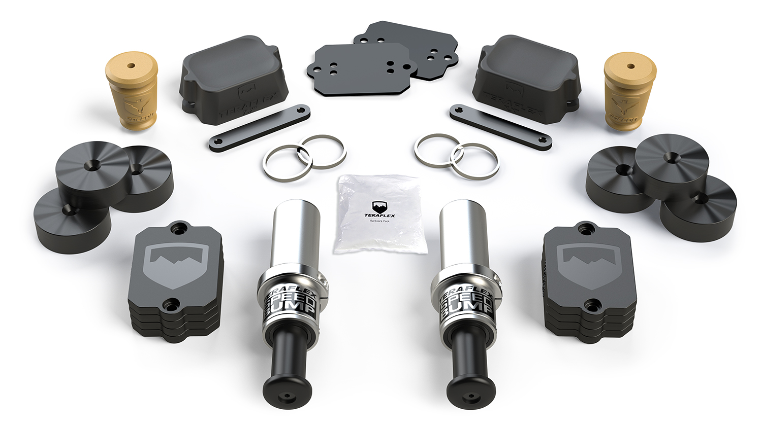 Teraflex 3" Stroke SpeedBump & Progressive Bump Stop Kit Front & Rear 4.5" Lift - Jeep JL & JLU