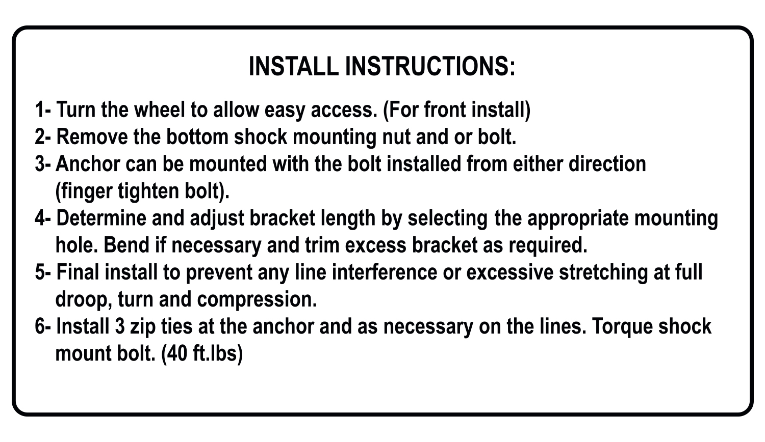 Teraflex Brake Line Anchor Kit with 5 Mounting Holes - 2