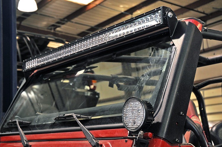 Rough Country Upper Windshield Light Bar Mount - Jeep TJ - 2
