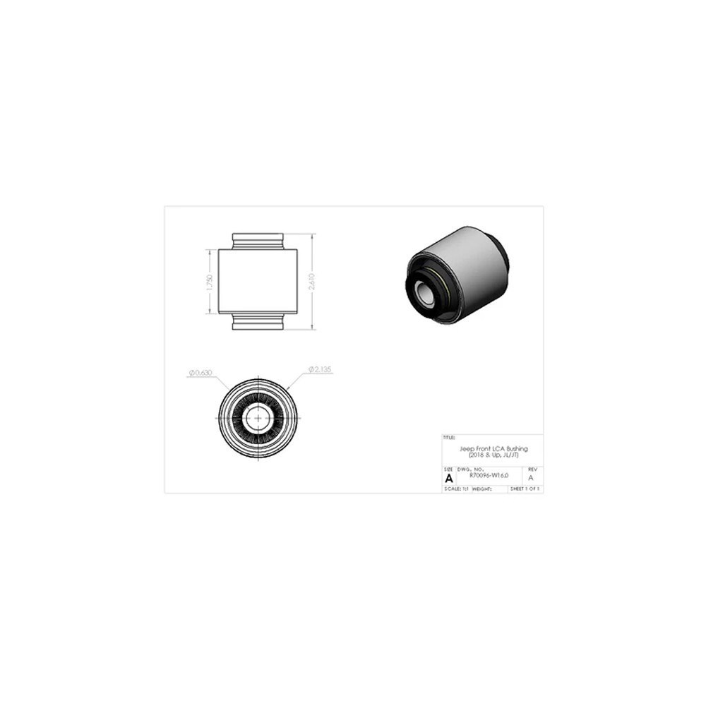 Clayton Off Road Front Lower Control Arm Bushing - Jeep JL, JLU & JT - 3