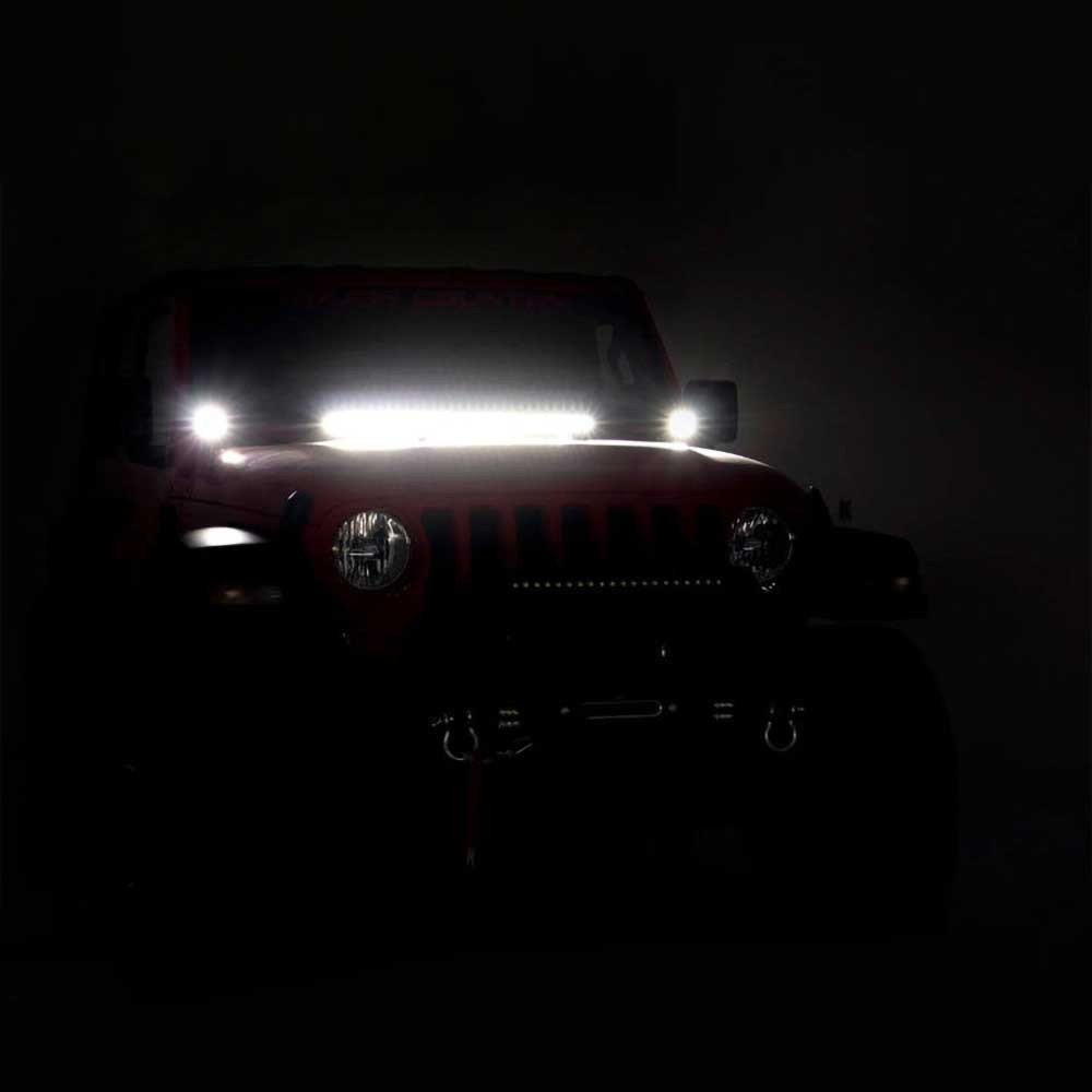 Rough Country Black Series 2" LED Cubes Amber DRL with Windshield Brackets - Jeep JL, JLU & JT - 4