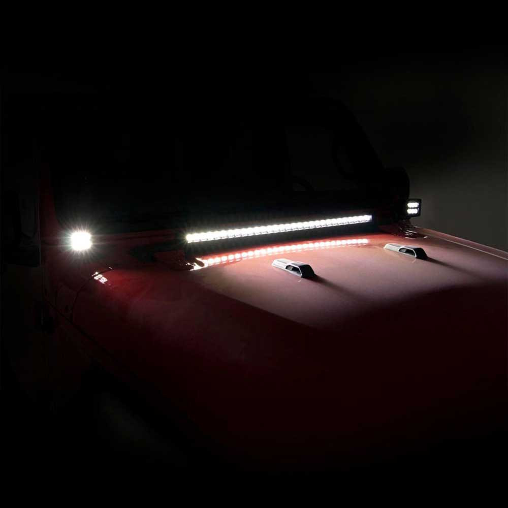 Rough Country Black Series 2" LED Cubes Amber DRL with Windshield Brackets - Jeep JL, JLU & JT - 3