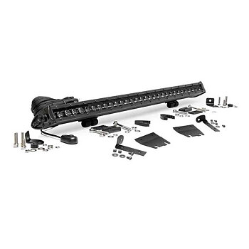 Rough Country Black Series 30" LED Light Bar with Hood Brackets - Jeep JL, JLU & JT