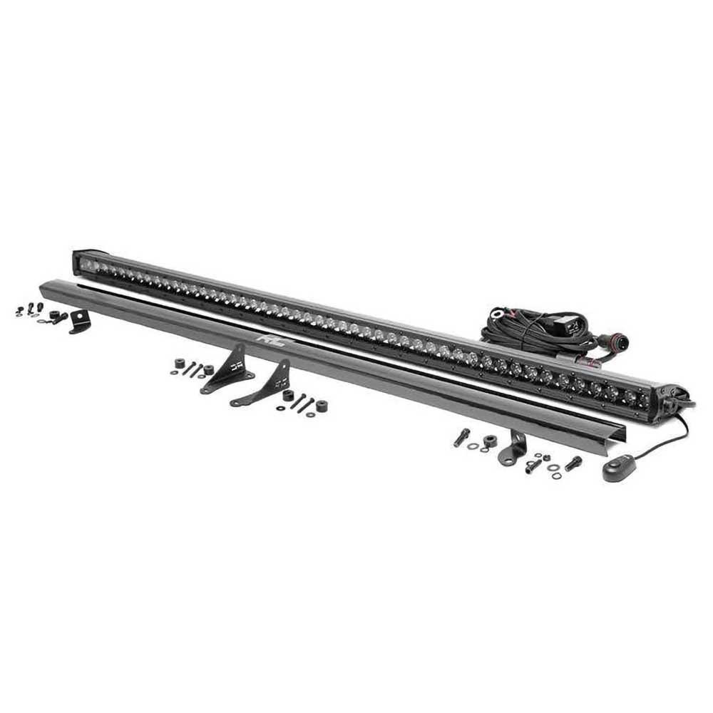 Rough Country Black Series 50" LED Light Bar with Hood Brackets - Jeep JL, JLU & JT