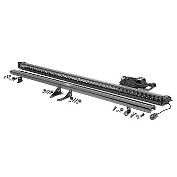 Rough Country Black Series 50" LED Light Bar with Hood Brackets - Jeep JL, JLU & JT