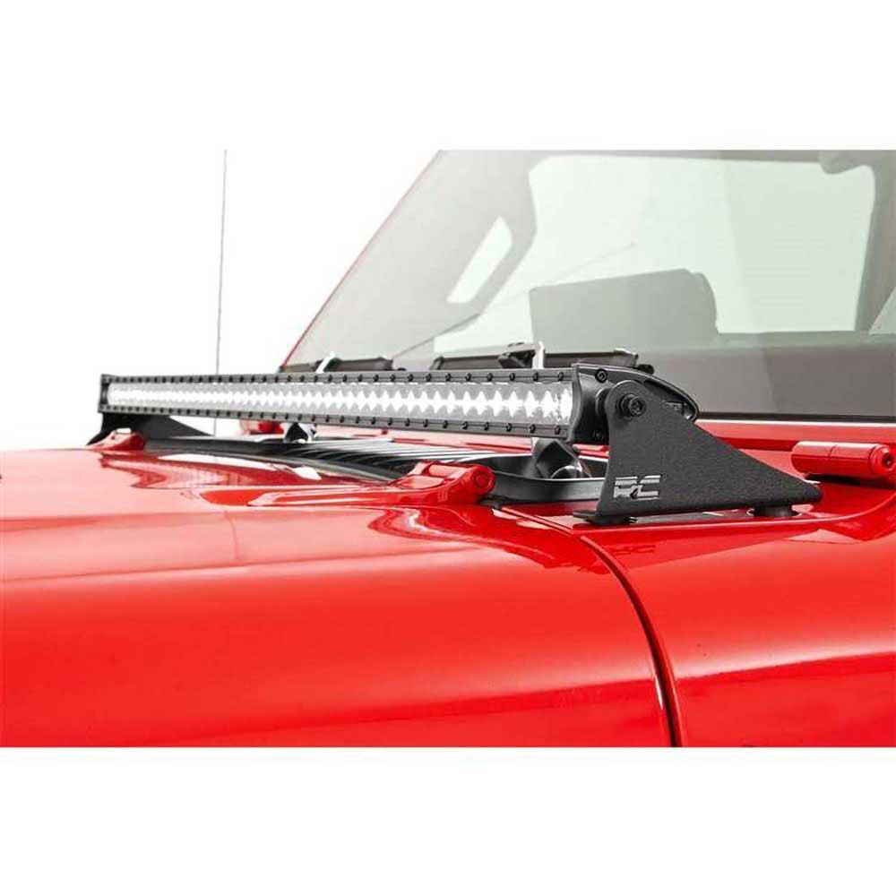 Rough Country Black Series 50" LED Light Bar with Hood Brackets - Jeep JL, JLU & JT - 3