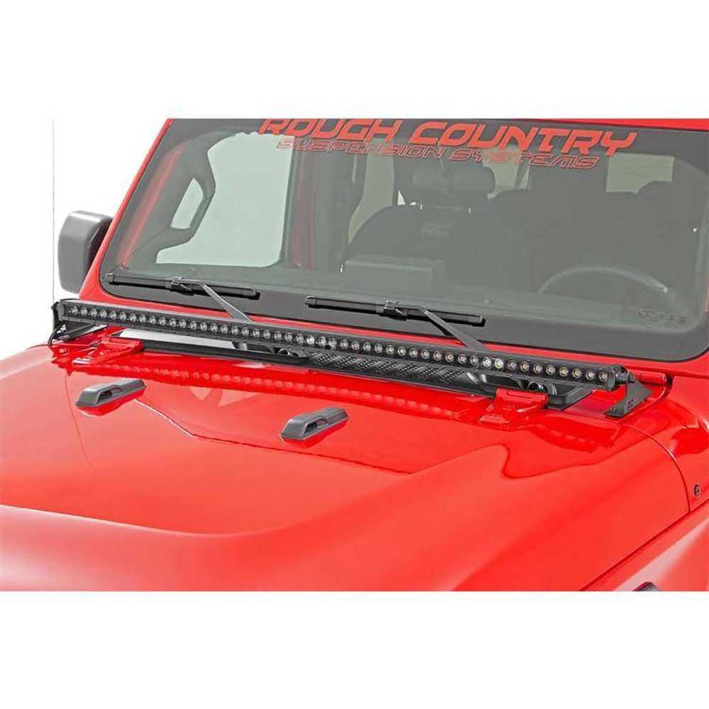 Rough Country Black Series 50" LED Light Bar with Hood Brackets - Jeep JL, JLU & JT - 4