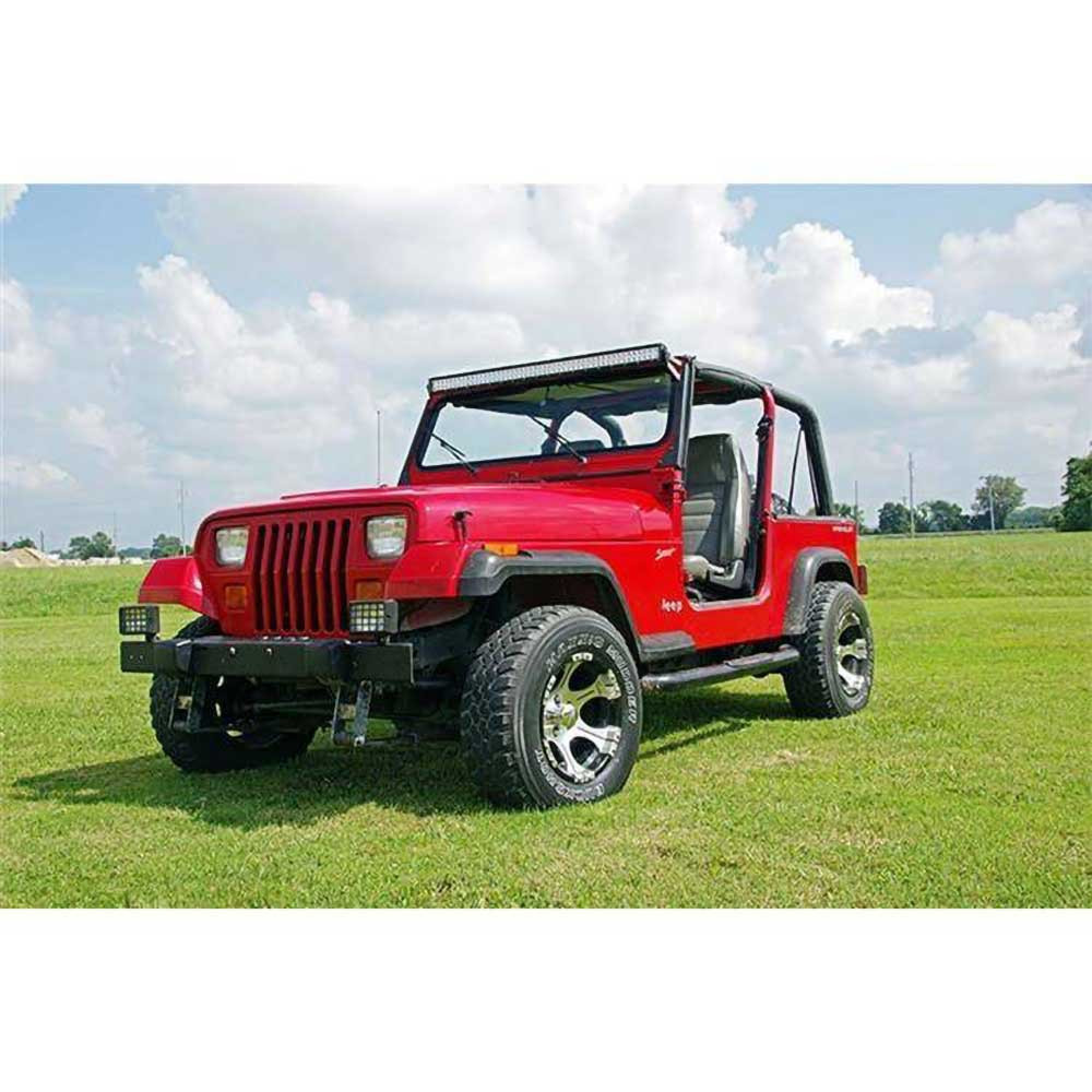 Rough Country Upper Windshield Light Bar Mounts 50" Straight - Jeep YJ - 4