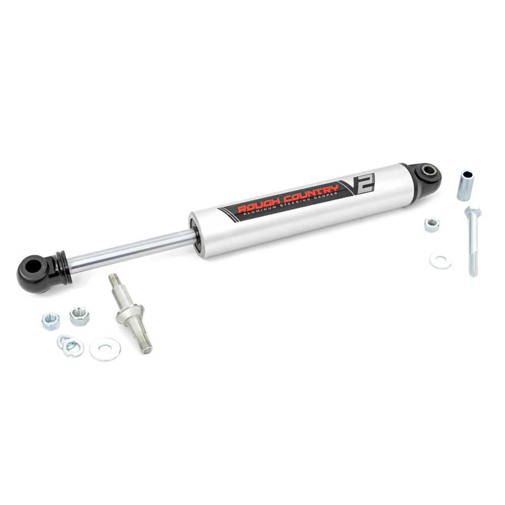 Rough Country V2 Steering Stabilizer - Jeep YJ, TJ, LJ, XJ, ZJ & WJ