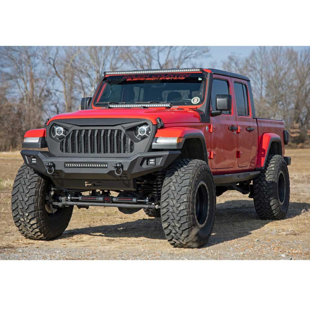 Rough Country Full Width Tubular Front Bumper with LED Lights - Jeep JK, JL & JT - 9