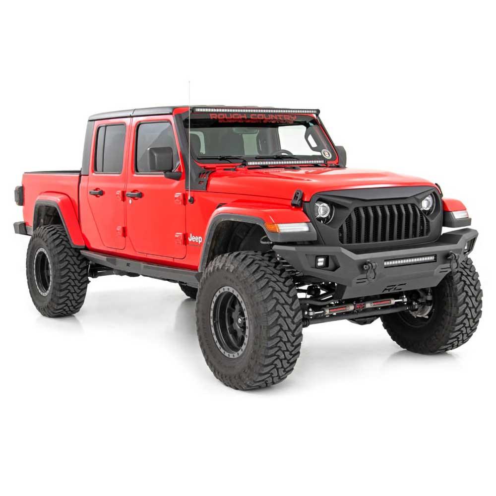 Rough Country Full Width Tubular Front Bumper with LED Lights - Jeep JK, JL & JT - 6
