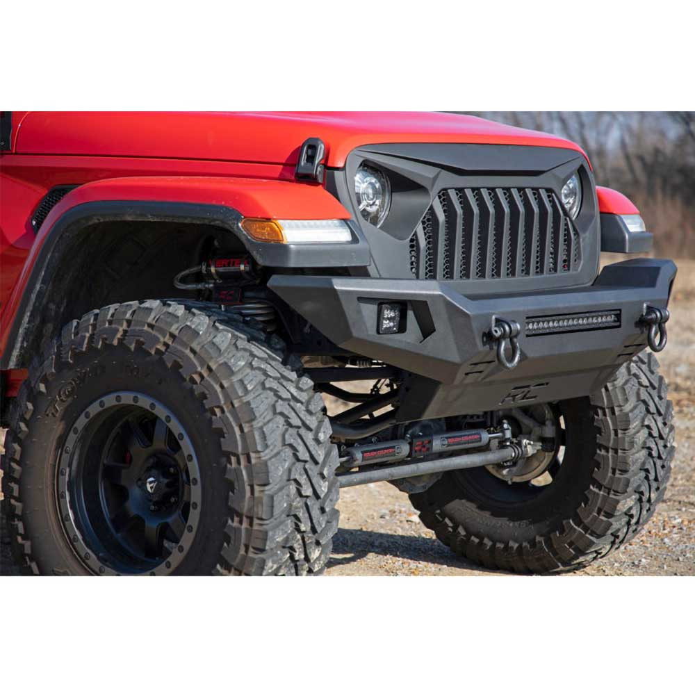 Rough Country Full Width Tubular Front Bumper with LED Lights - Jeep JK, JL & JT - 11