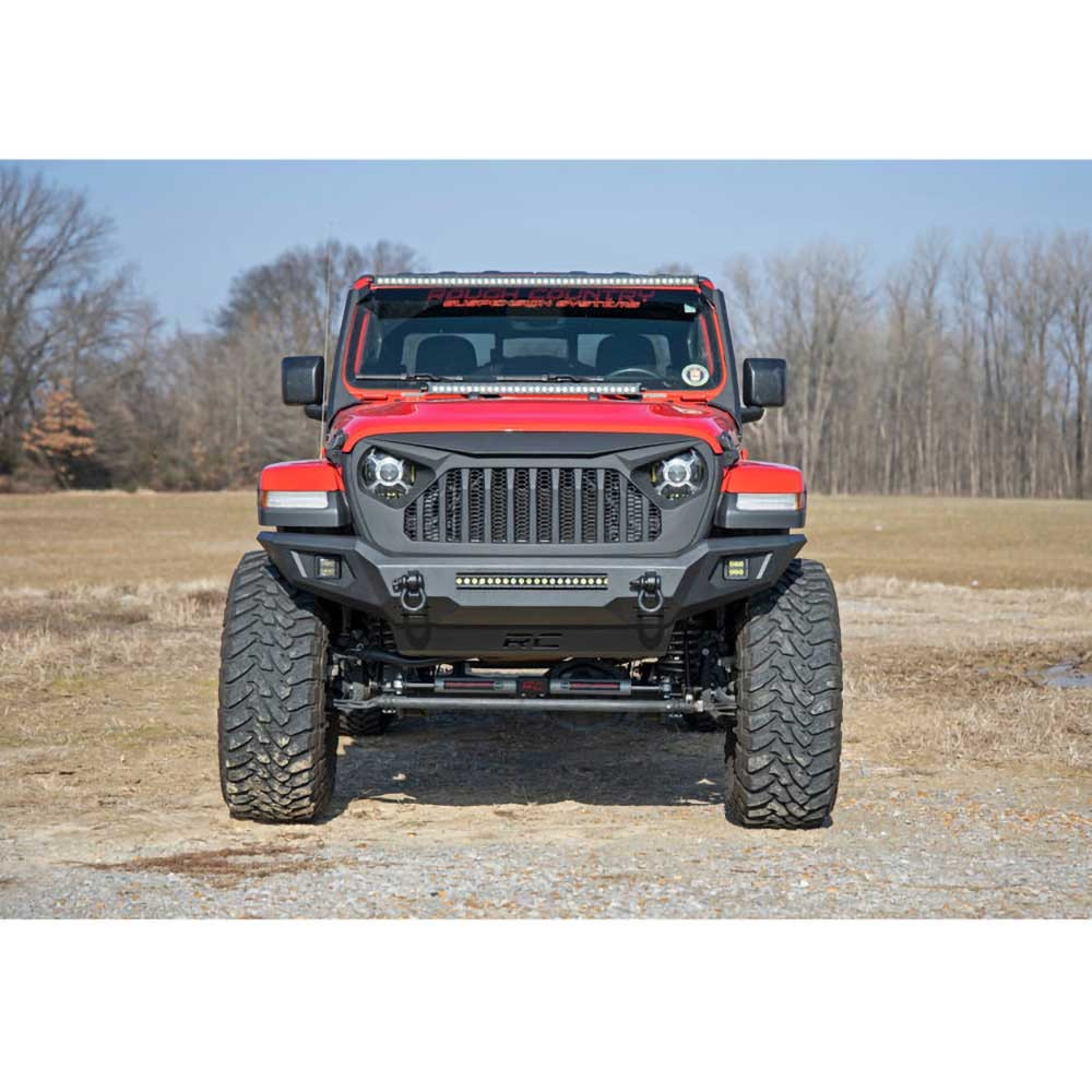 Rough Country Full Width Tubular Front Bumper with LED Lights - Jeep JK, JL & JT - 8