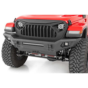 Rough Country Full Width Tubular Front Bumper with LED Lights - Jeep JK, JL & JT