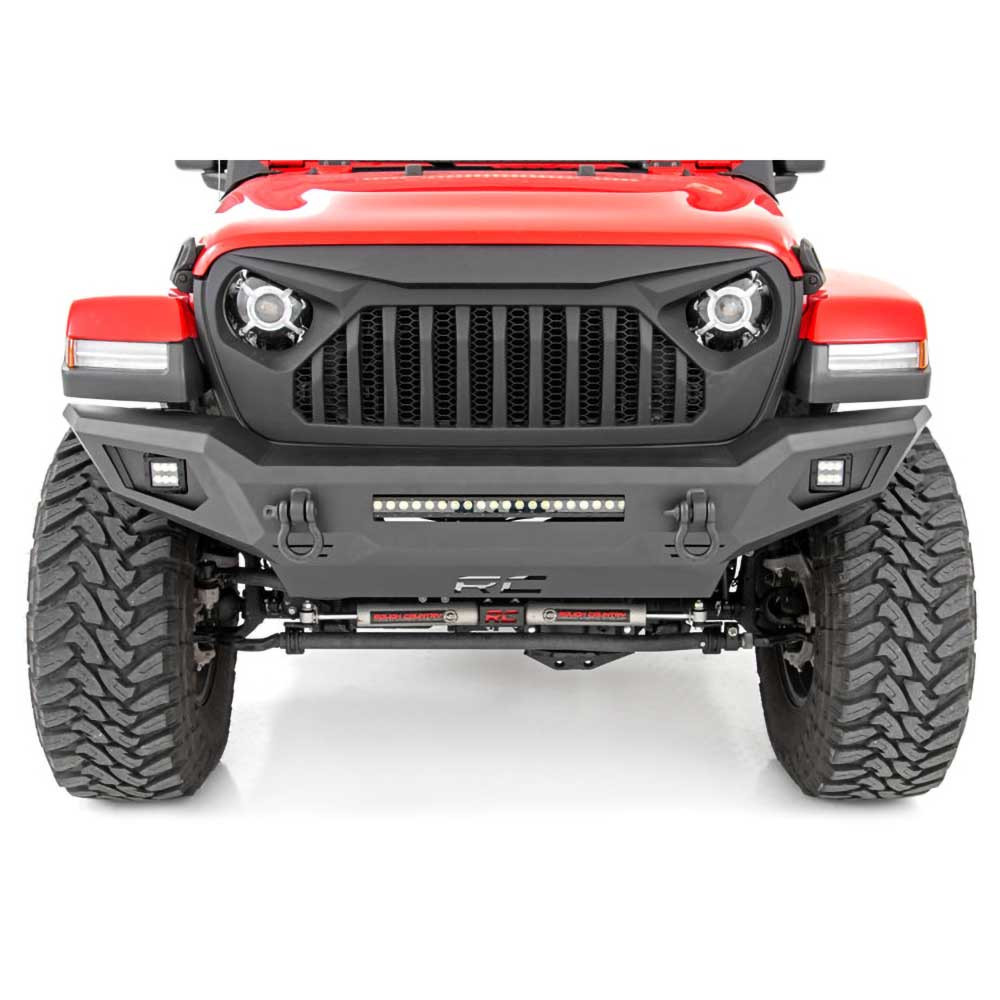 Rough Country Full Width Tubular Front Bumper with LED Lights - Jeep JK, JL & JT - 4