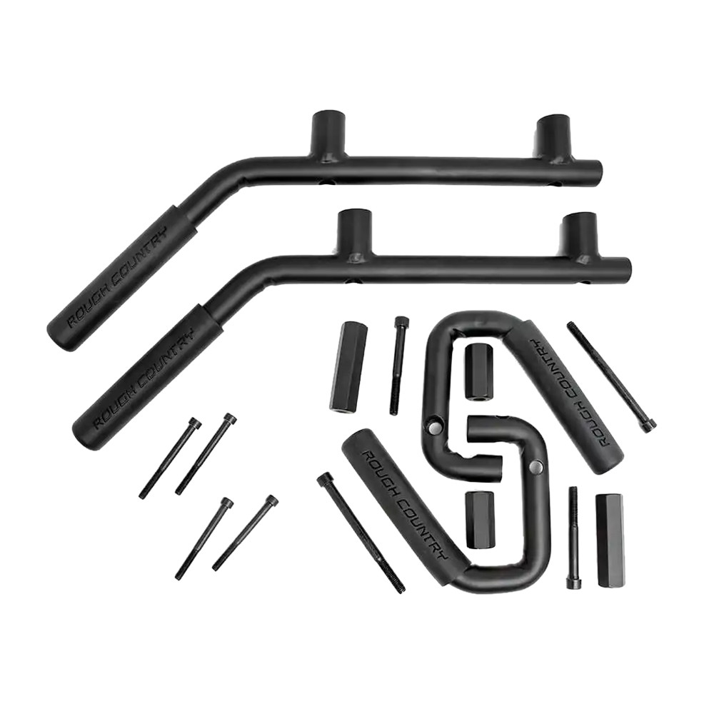 Rough Country Steel Front & Rear Grab Handles - Jeep JKU 4 Doors