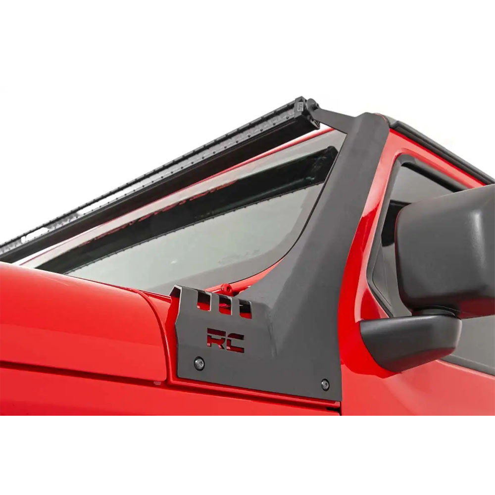 Rough Country Black Series 50" LED Light Bar White DRL with Windshield Mount - Jeep JL, JLU & JT - 4